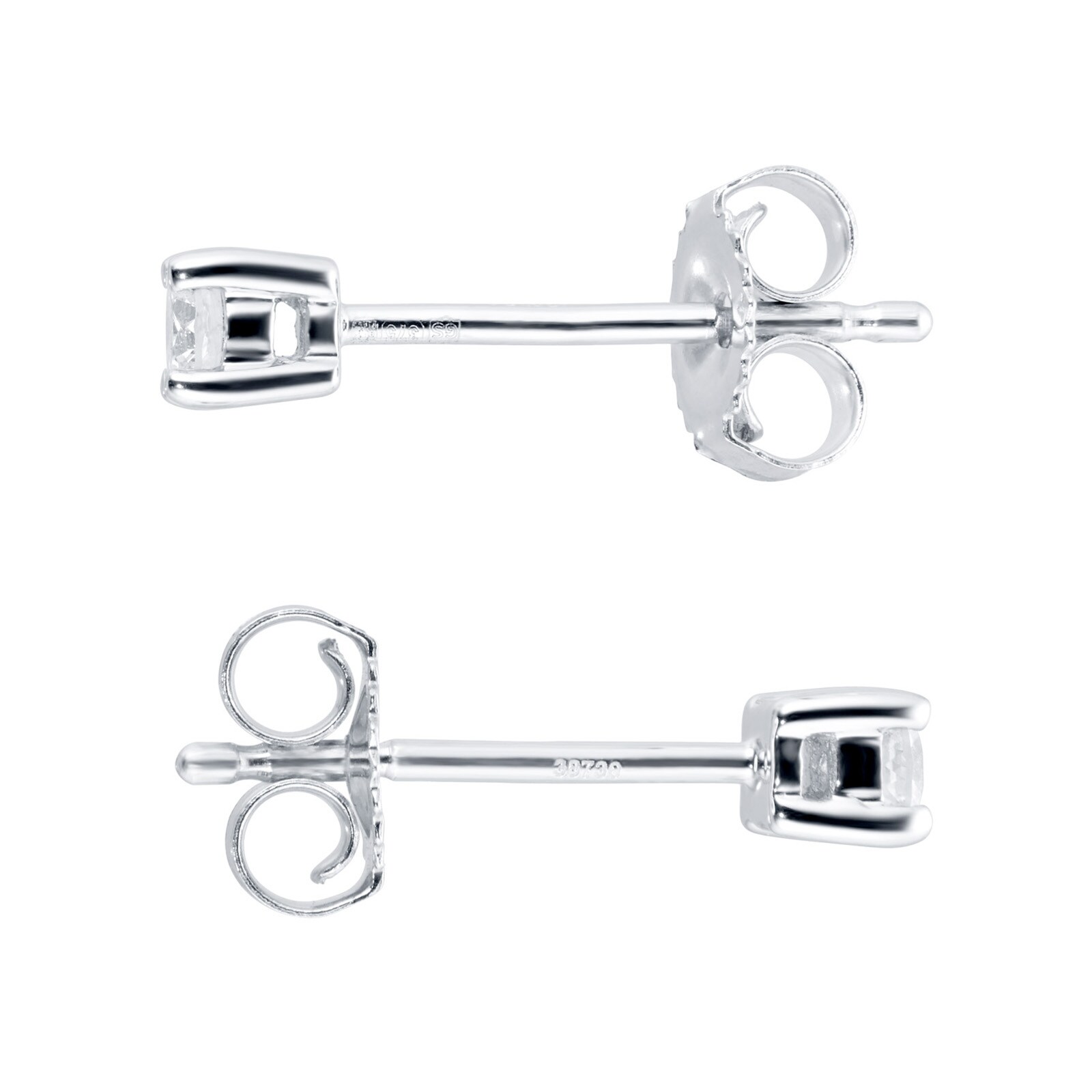 Goldsmiths 9ct White Gold 0.15ct 4 Claw Goldsmiths Brightest Diamond Earrings