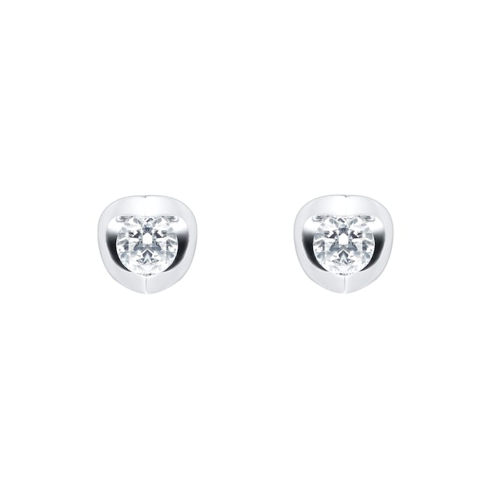 Goldsmiths 9ct White Gold 0.10ct Tension Set Goldsmiths Brightest Diamond Earrings