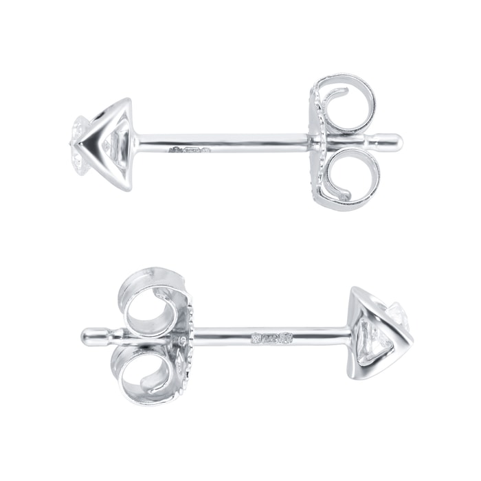 Goldsmiths 9ct White Gold 0.10ct Tension Set Goldsmiths Brightest Diamond Earrings