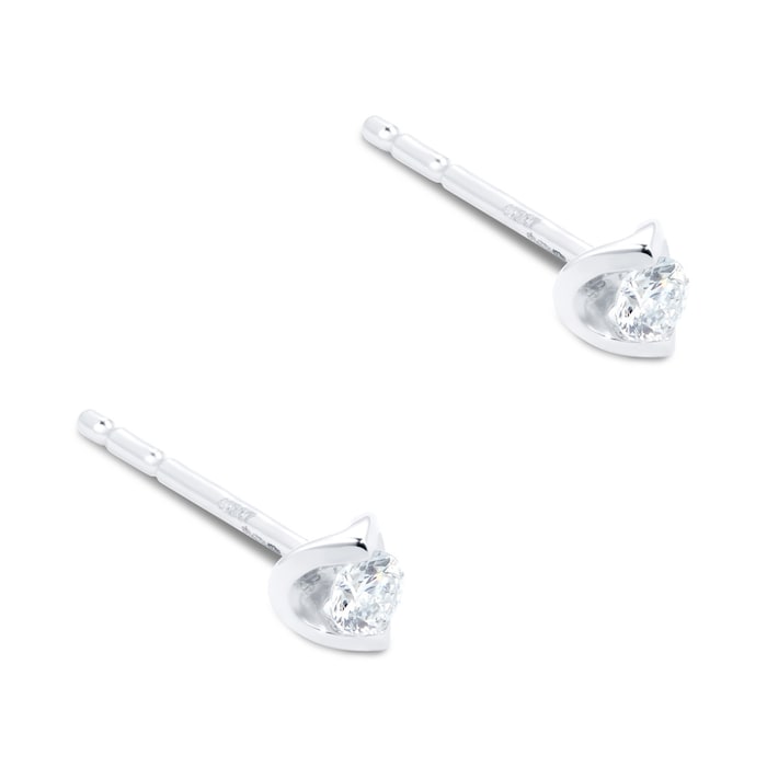 Goldsmiths 9ct White Gold 0.10ct Tension Set Goldsmiths Brightest Diamond Earrings