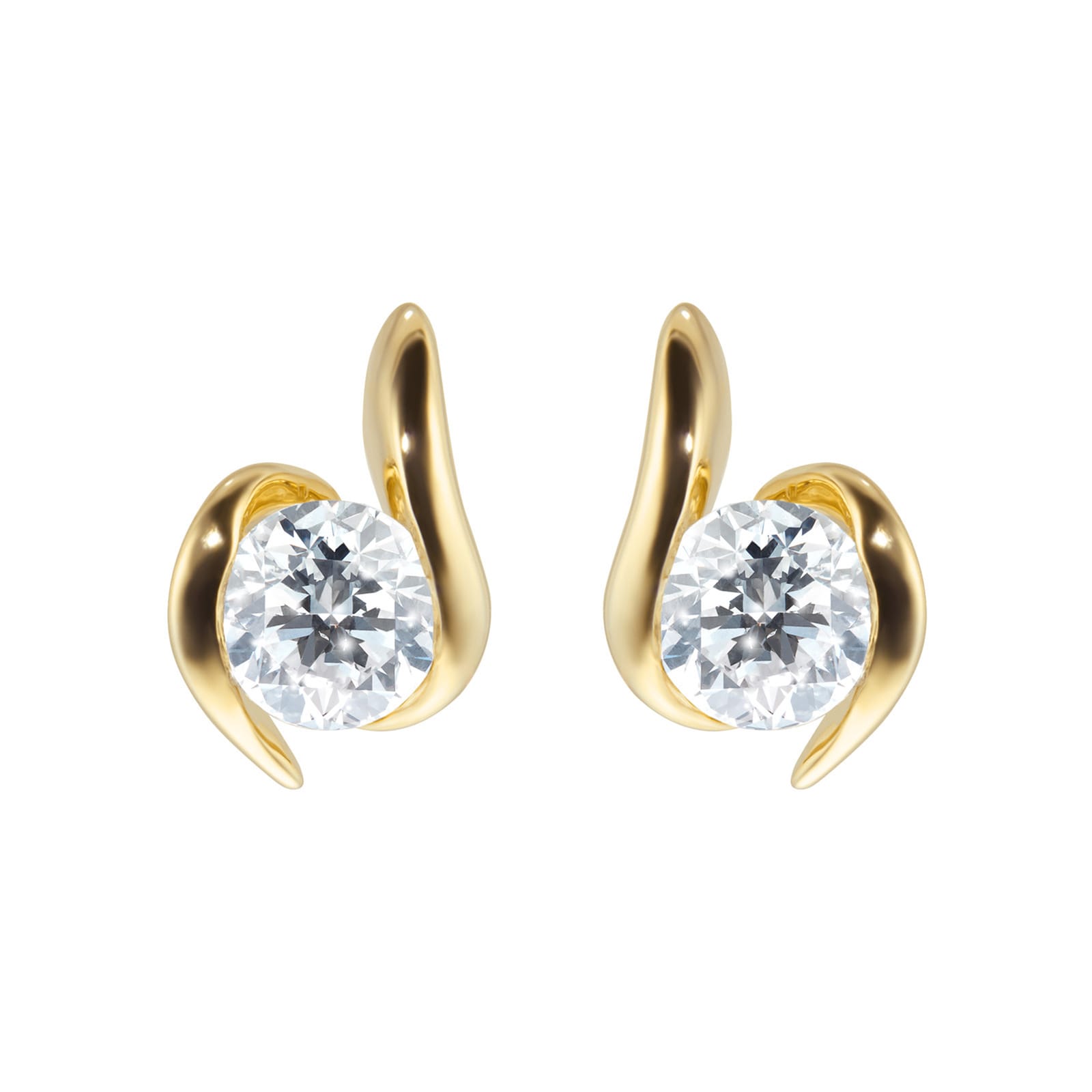 Goldsmiths 9ct Yellow Gold 0.25ct Wrapped In Love Goldsmiths Brightest Diamond Earrings Goldsmiths 9ct Yellow Gold 0.25ct Wrapped In Love Goldsmiths Brightest Diamond Earrings