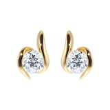 Goldsmiths 9ct Yellow Gold 0.25ct Wrapped In Love Goldsmiths Brightest Diamond Earrings