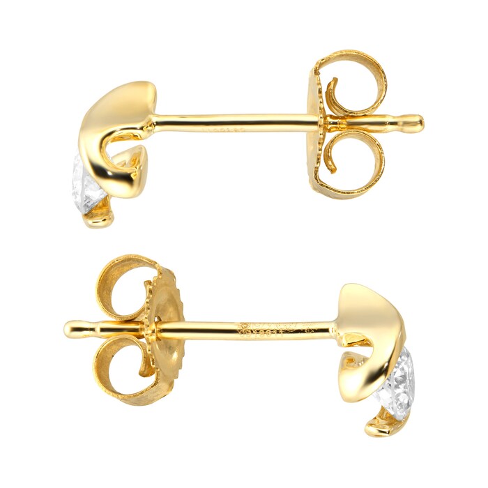 Goldsmiths 9ct Yellow Gold 0.25ct Wrapped In Love Goldsmiths Brightest Diamond Earrings