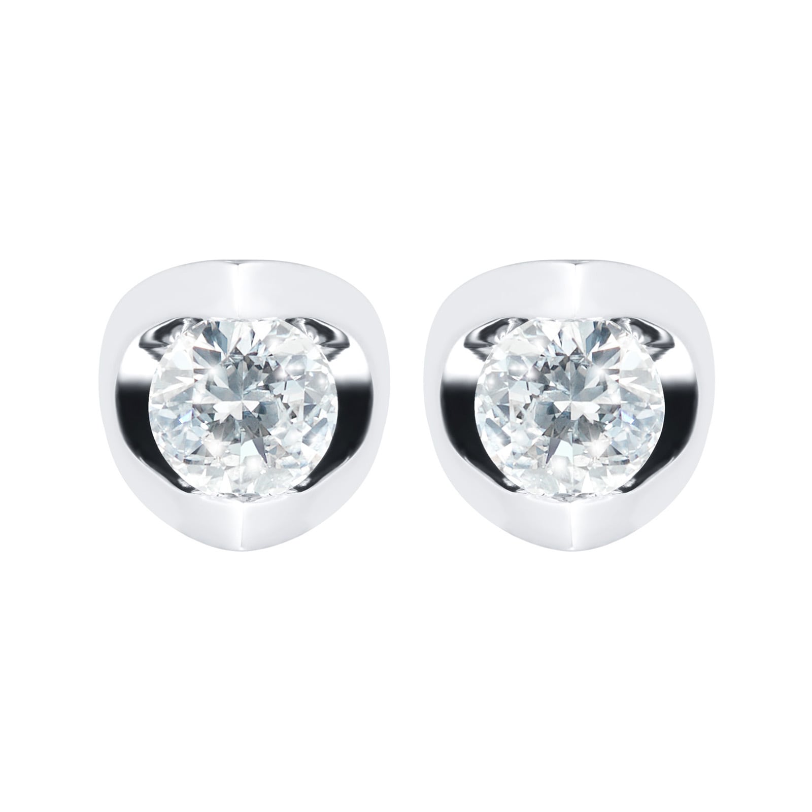 9ct White Gold 0.50ct Tension Set Goldsmiths Brightest Diamond Earrings
