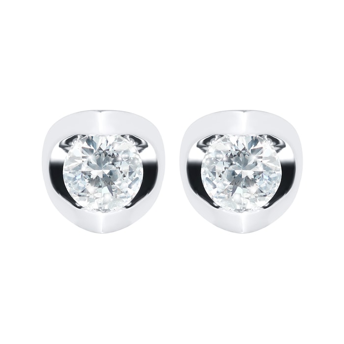 Goldsmiths 9ct White Gold 0.50ct Tension Set Goldsmiths Brightest Diamond Earrings