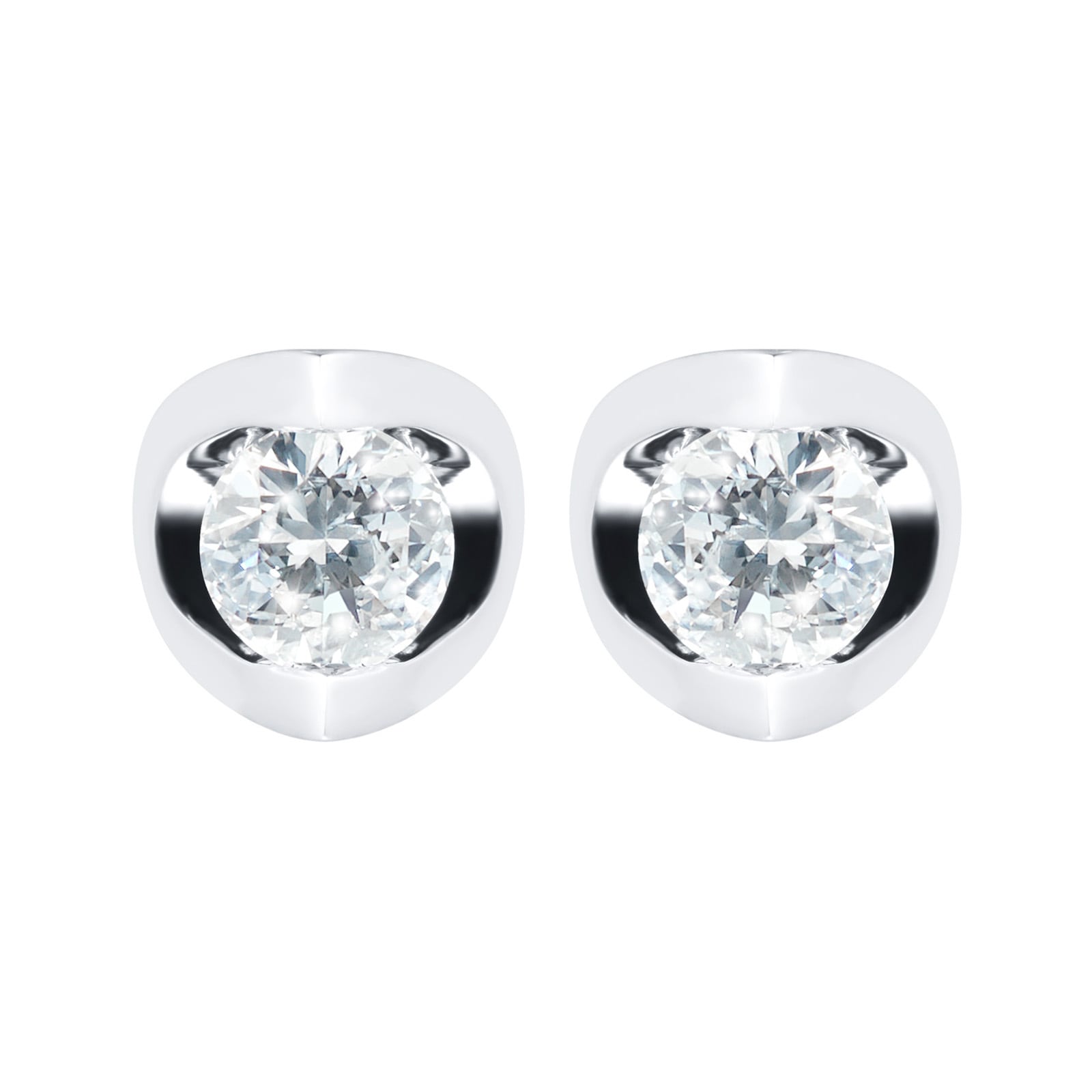 Goldsmiths 18ct White Gold 0.50cttw Tension Set Stud Earrings