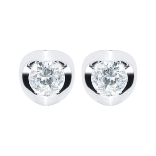 Goldsmiths 18ct White Gold 0.50cttw Tension Set Stud Earrings
