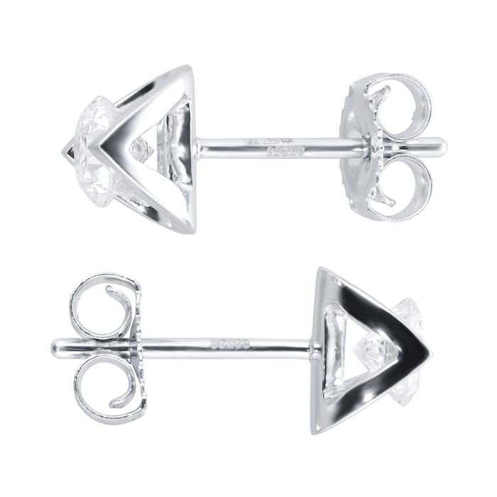 Goldsmiths 9ct White Gold 0.50ct Tension Set Goldsmiths Brightest Diamond Earrings