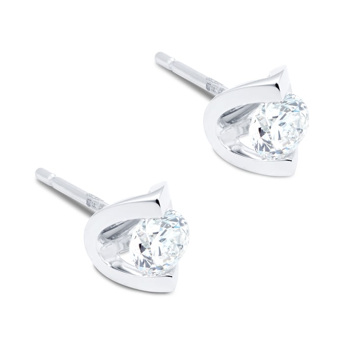 Goldsmiths 18ct White Gold 0.50ct Tension Set Goldsmiths Brightest Diamond Earrings