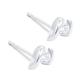 Goldsmiths 9ct White Gold 0.25ct Wrapped In Love Goldsmiths Brightest Diamond Earrings