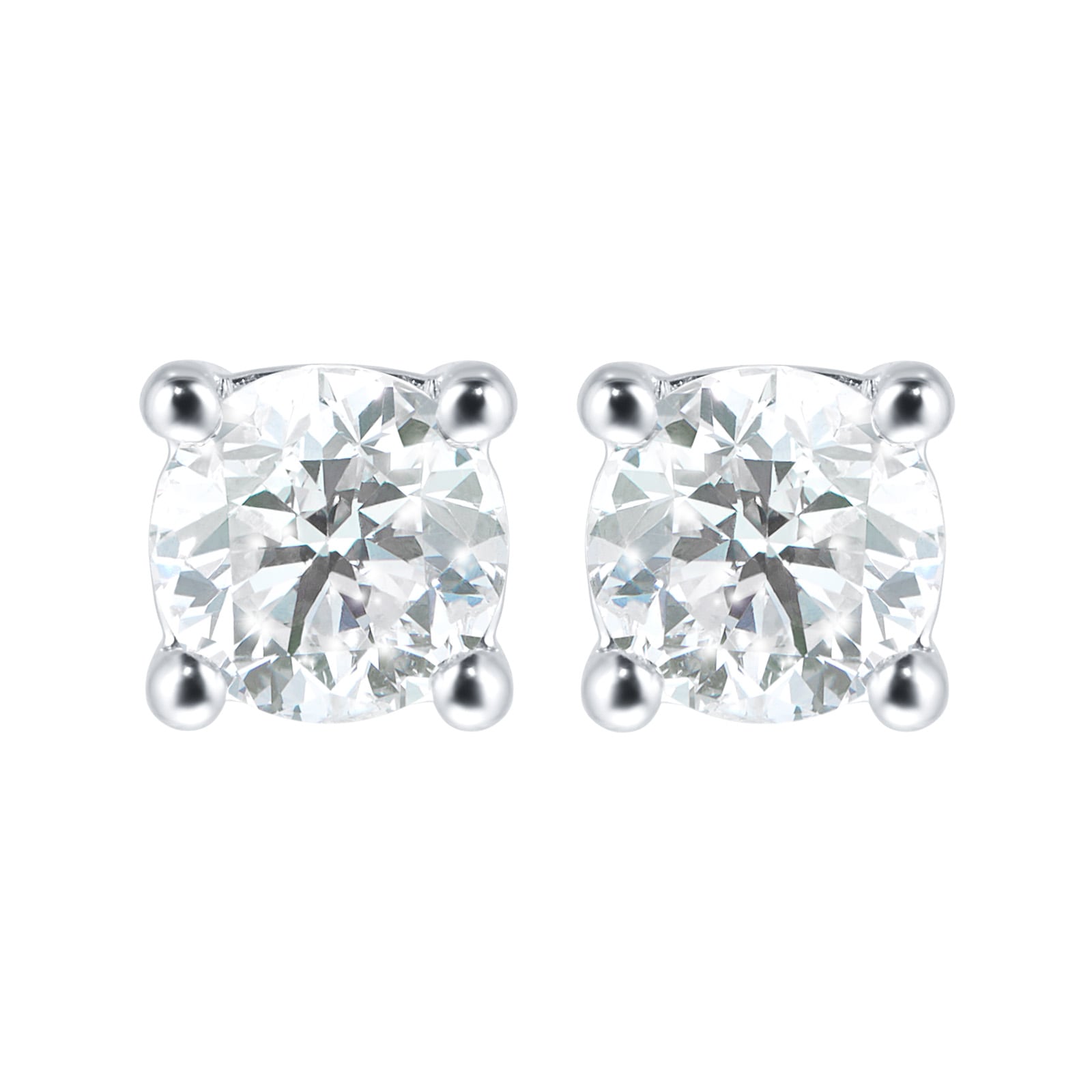 9ct White Gold 0.40ct 4 Claw Goldsmiths Brightest Diamond Earrings