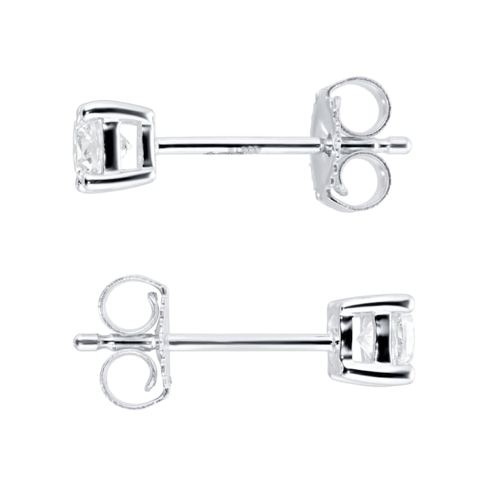 Goldsmiths 9ct White Gold 0.40ct 4 Claw Goldsmiths Brightest Diamond Earrings