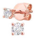 Goldsmiths 9ct Rose Gold 0.15cttw Diamond 4 Claw Stud Earrings