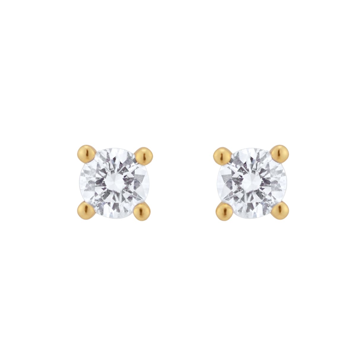 Goldsmiths 18ct Yellow Gold 0.15cttw Diamond 4 Claw Stud Earrings Goldsmiths 18ct Yellow Gold 0.15cttw Diamond 4 Claw Stud Earrings