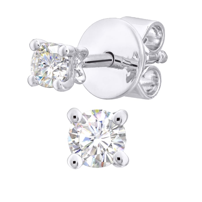 Goldsmiths 18ct White Gold 0.15cttw Diamond 4 Claw Stud Earrings