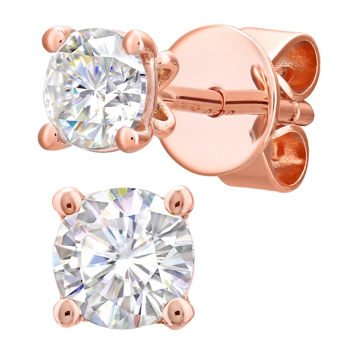 Goldsmiths 9ct Rose Gold 0.25cttw Diamond 4 Claw Stud Earrings