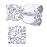Goldsmiths 18ct White Gold 0.25cttw Diamond 4 Claw Stud Earrings