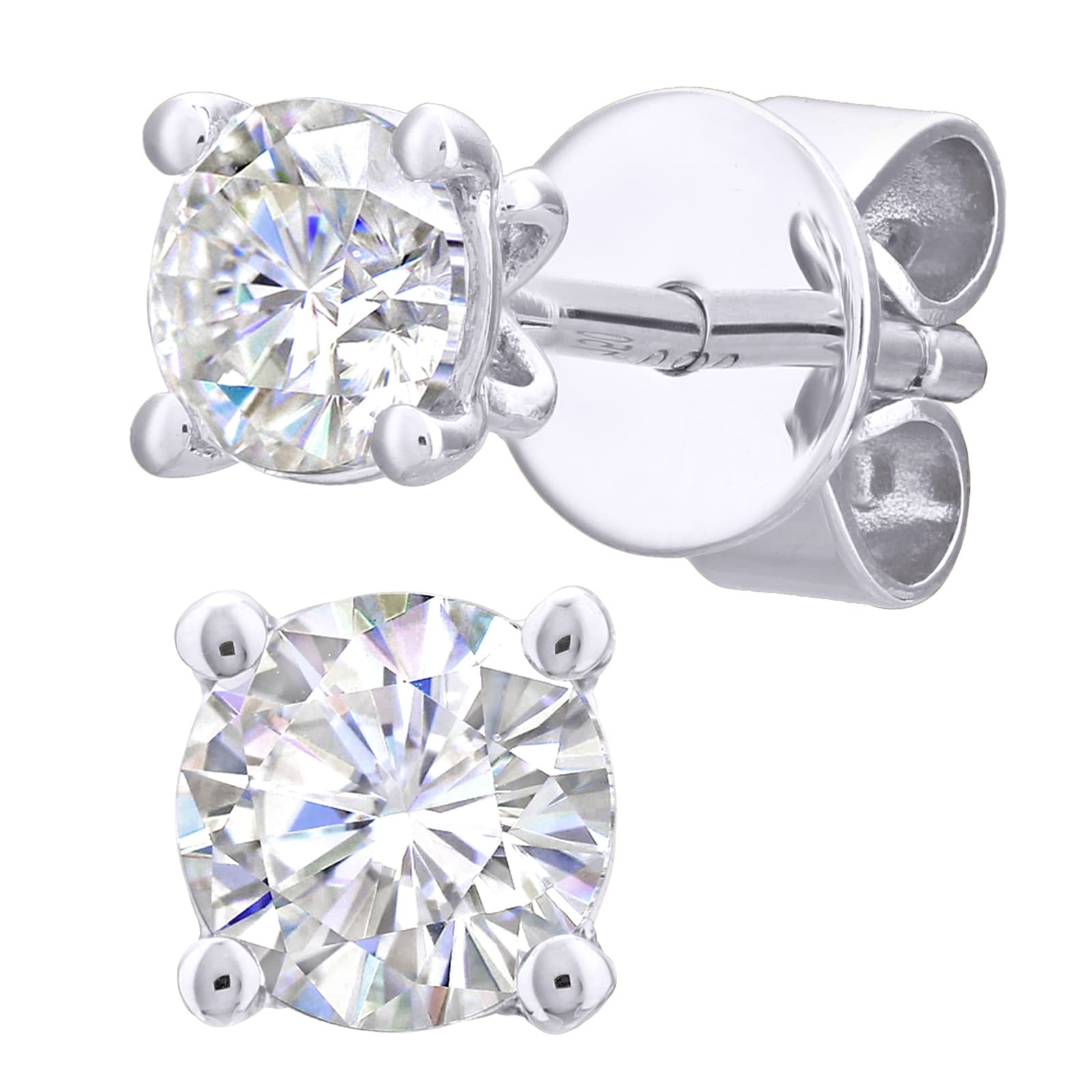 Goldsmiths 18ct White Gold 0.25cttw Diamond 4 Claw Stud Earrings ...