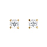 Goldsmiths 18ct Yellow Gold 0.25cttw Diamond 4 Claw Stud Earrings