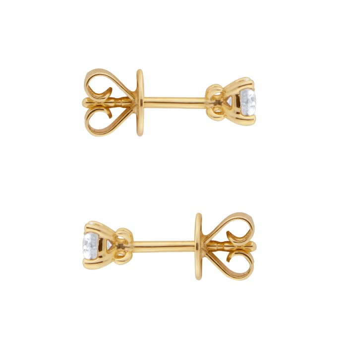 Goldsmiths 18ct Yellow Gold 0.25cttw Diamond 4 Claw Stud Earrings