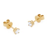 Goldsmiths 18ct Yellow Gold 0.25cttw Diamond 4 Claw Stud Earrings