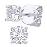 Goldsmiths 18ct White Gold 0.50cttw Diamond 4 Claw Stud Earrings