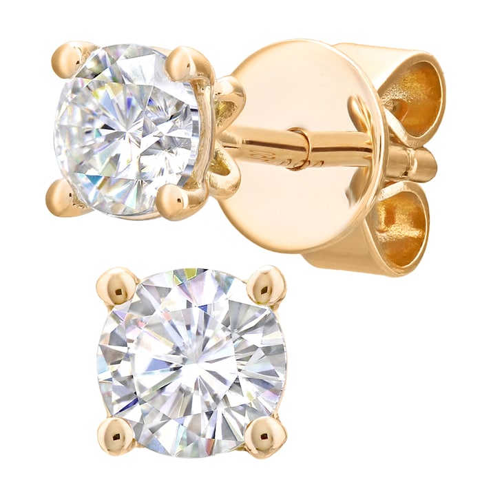 Goldsmiths 18ct Yellow Gold 0.50cttw Diamond 4 Claw Stud Earrings