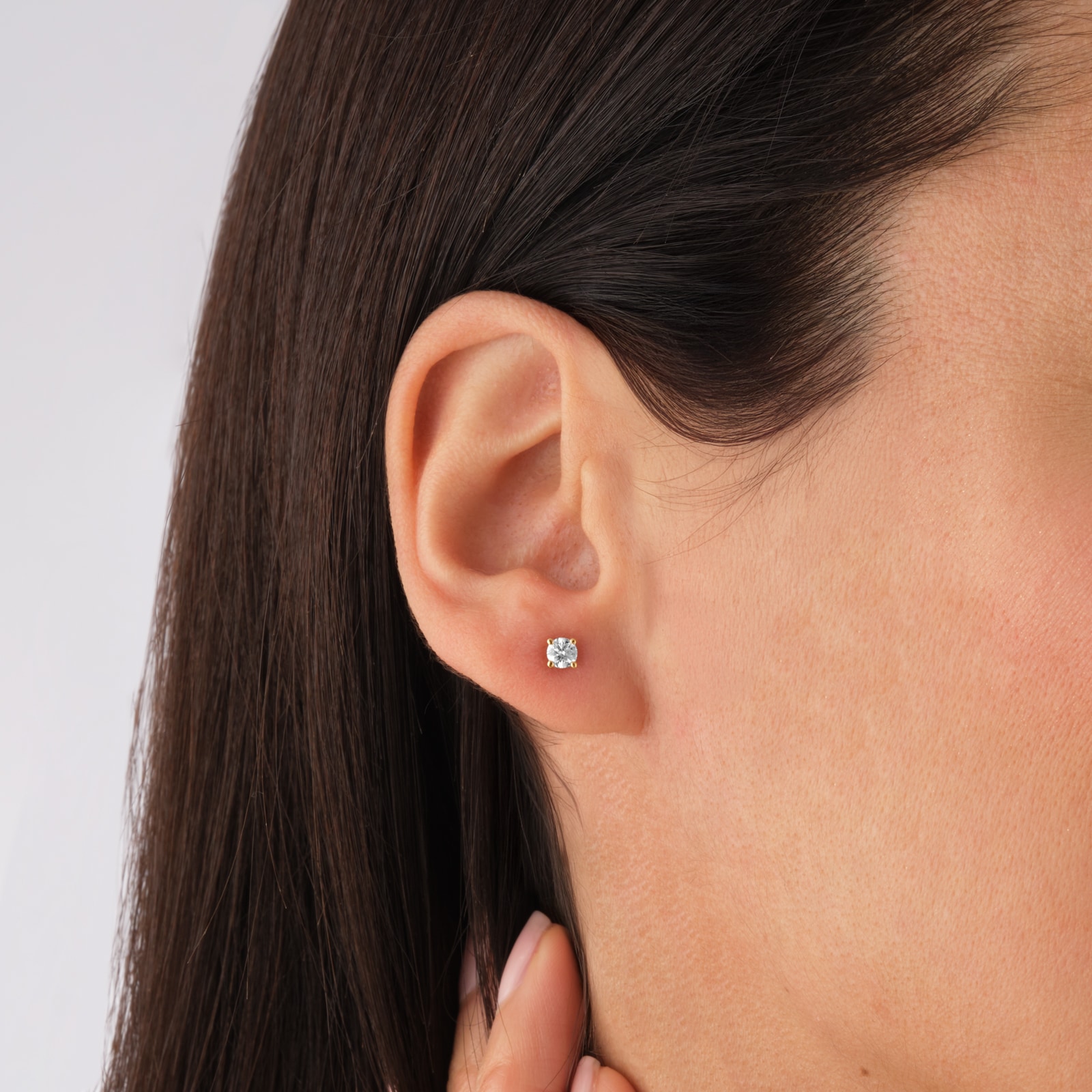 Goldsmiths 18ct Yellow Gold 0.50cttw Diamond 4 Claw Stud Earrings