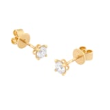 Goldsmiths 18ct Yellow Gold 0.50cttw Diamond 4 Claw Stud Earrings