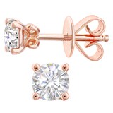 Goldsmiths 18ct Rose Gold 0.50cttw Diamond 4 Claw Stud Earrings