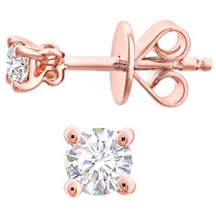 Best Luxury 
9ct Rose Gold 1.00cttw Diamond 4 Claw Stud Earrings