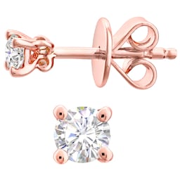 12153104 - 9ct Rose Gold 1.00cttw Diamond 4 Claw Stud Earrings