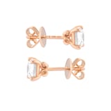 Goldsmiths 9ct Rose Gold 1.00cttw Diamond 4 Claw Stud Earrings