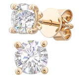 Goldsmiths 18ct Yellow Gold 1.00cttw Diamond 4 Claw Stud Earrings