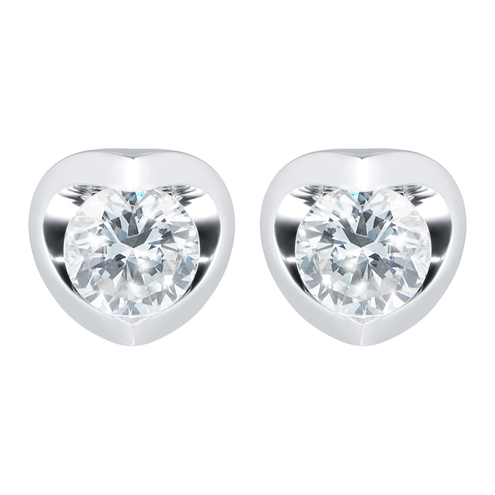 Goldsmiths 18ct White Gold 0.70cttw Tension Set Diamond Stud Earrings