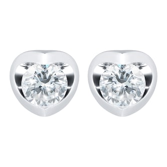 Goldsmiths 18ct White Gold 0.70cttw Tension Set Diamond Stud Earrings