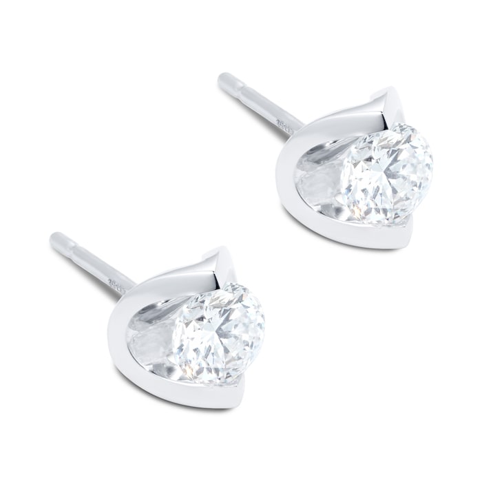 Goldsmiths 18ct White Gold 0.70ct Tension Set Goldsmiths Brightest Diamond Earrings