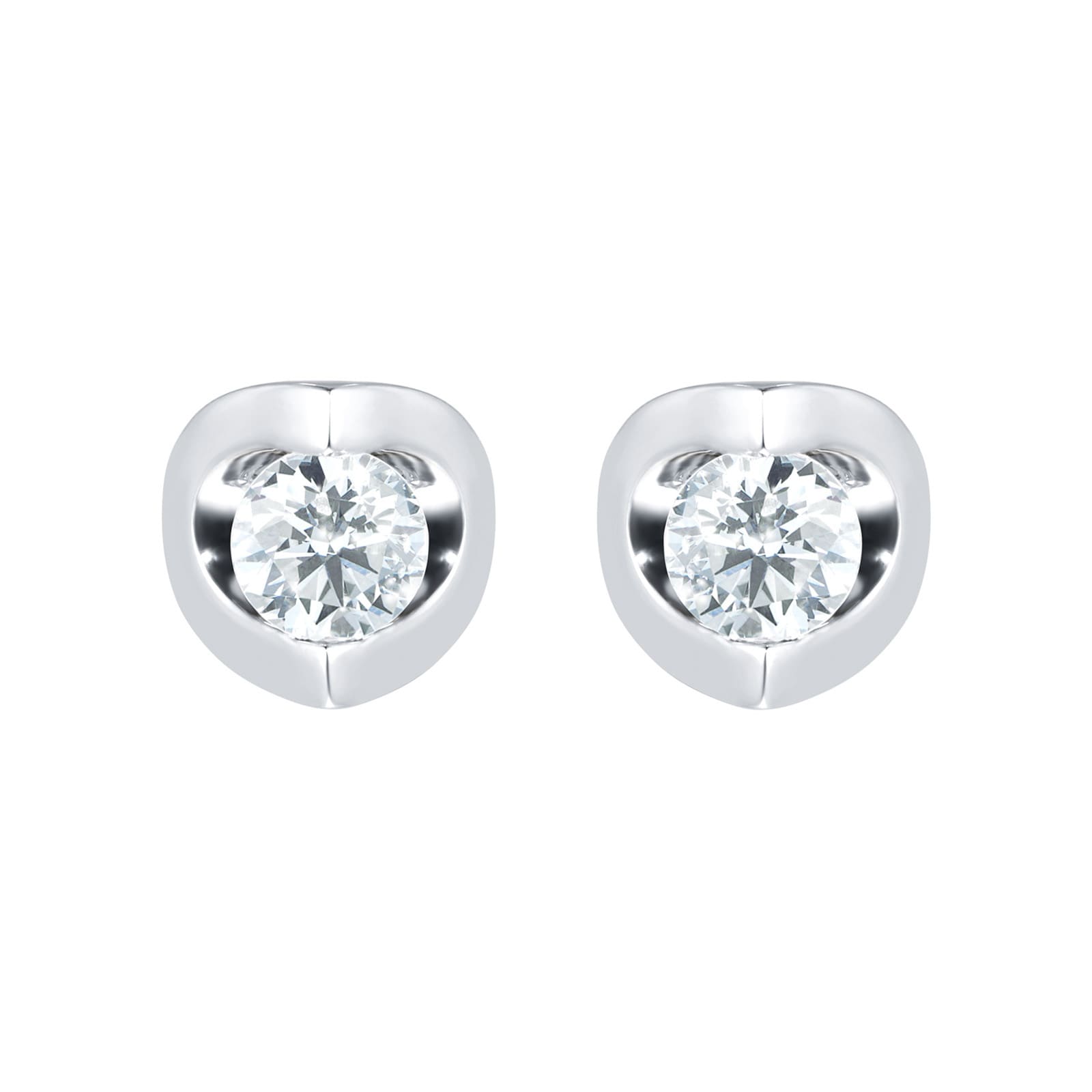 Goldsmiths 9ct White Gold 0.25ct Tension Set Goldsmiths Brightest Diamond Earrings