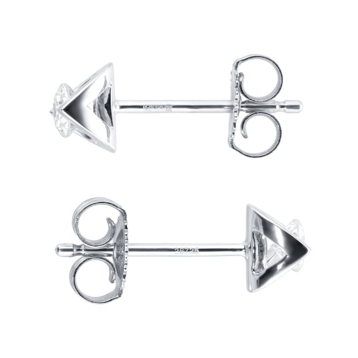 Goldsmiths 9ct White Gold 0.25ct Tension Set Goldsmiths Brightest Diamond Earrings