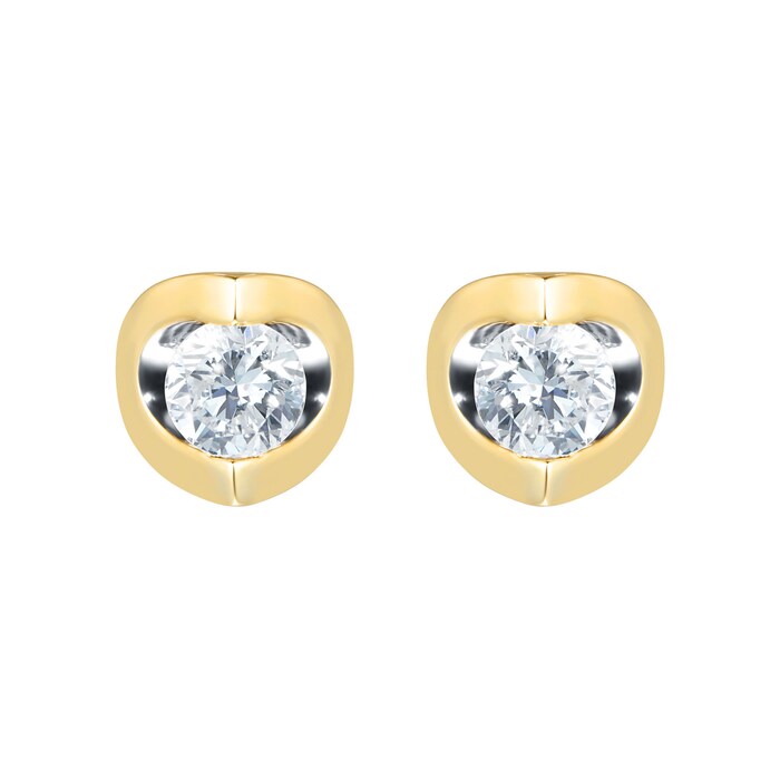 Goldsmiths 9ct Yellow Gold 0.25ct Tension Set Goldsmiths Brightest Diamond Earrings