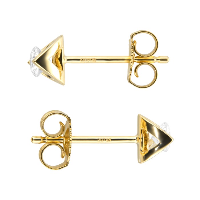 Goldsmiths 9ct Yellow Gold 0.25ct Tension Set Goldsmiths Brightest Diamond Earrings