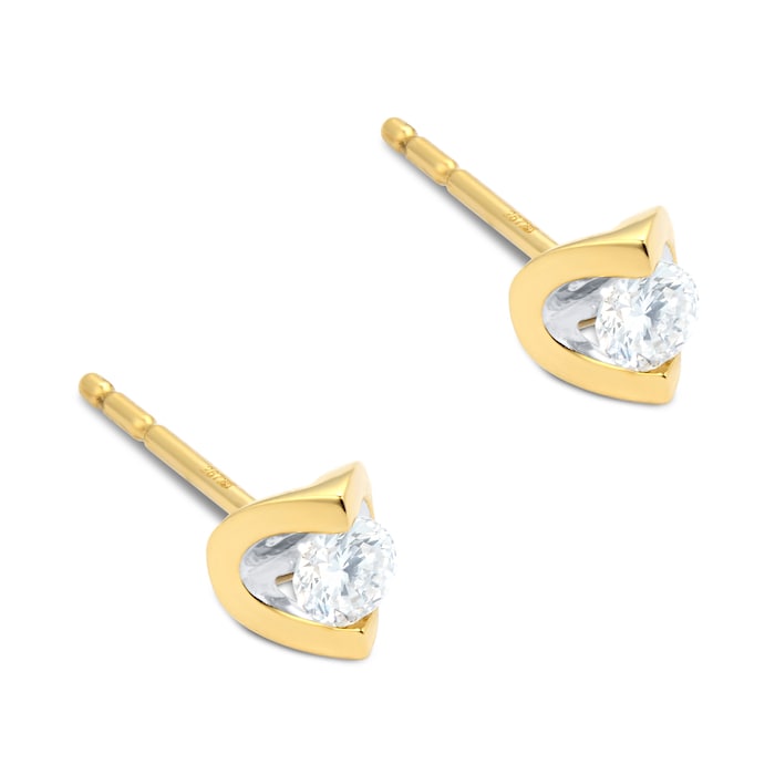 Goldsmiths 9ct Yellow Gold 0.25ct Tension Set Goldsmiths Brightest Diamond Earrings