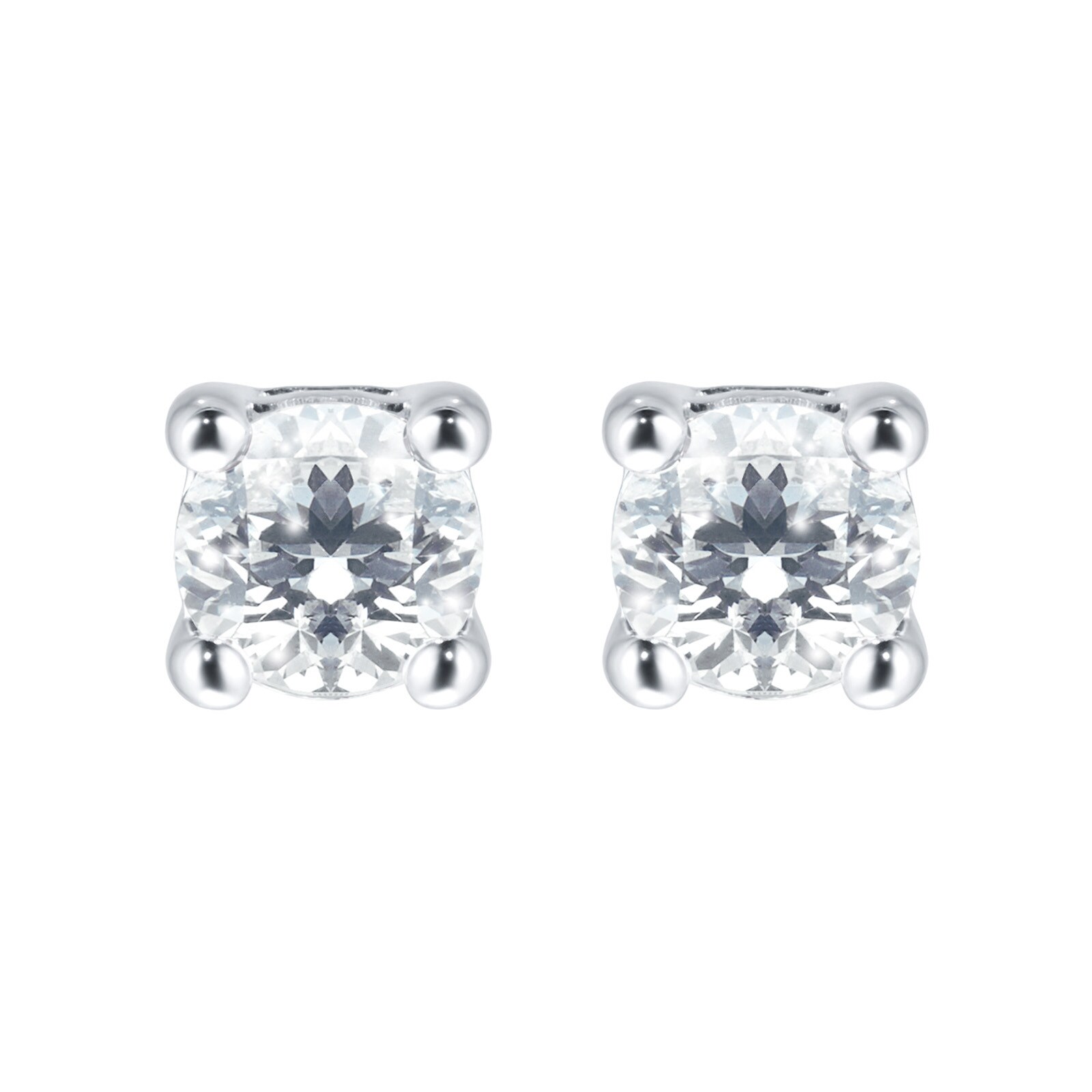 18ct White Gold 0.25cttw Goldsmiths Brightest Diamond Solitaire Stud Earrings