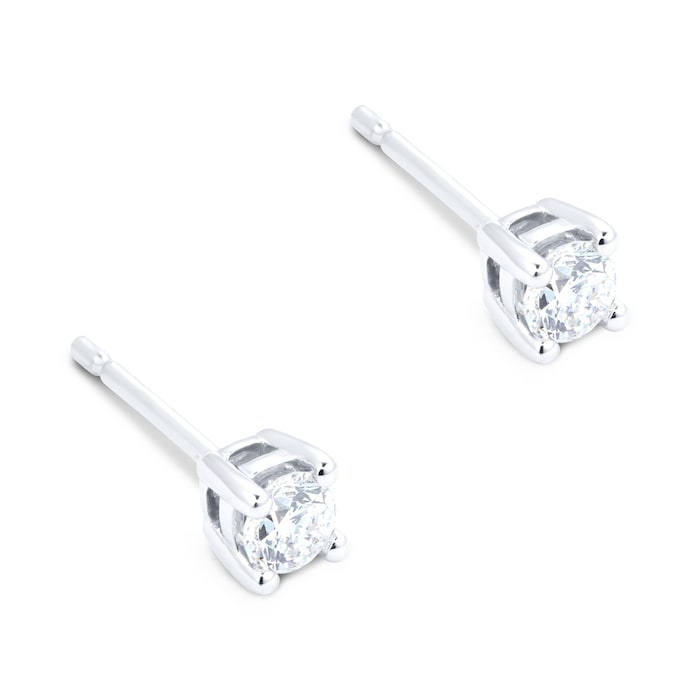 Goldsmiths 18ct White Gold 0.25cttw Goldsmiths Brightest Diamond Solitaire Stud Earrings