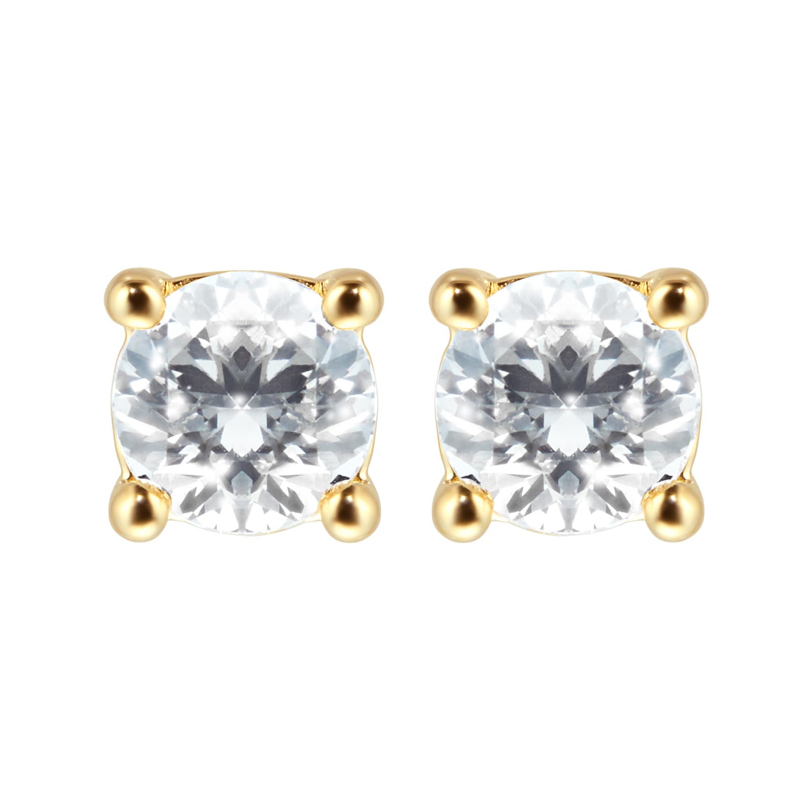 9ct Yellow Gold 0.40ct Goldsmiths Brightest Diamond 4 Claw Stud Earrings