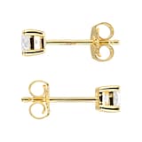 Goldsmiths 9ct Yellow Gold 0.40ct Goldsmiths Brightest Diamond 4 Claw Stud Earrings