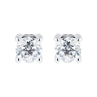 Goldsmiths 18ct White Gold 0.50ct Diamond 4 Claw Stud Earrings