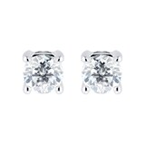 Goldsmiths 18ct White Gold 0.50ct Goldsmiths Brightest Diamond 4 Claw Stud Earrings