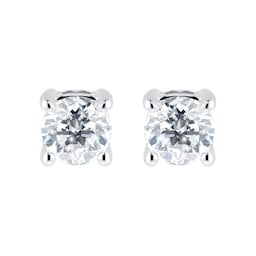 12153116 - 18ct White Gold 0.50ct Diamond 4 Claw Stud Earrings