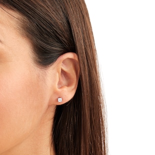 Goldsmiths 18ct White Gold 0.50ct Diamond 4 Claw Stud Earrings